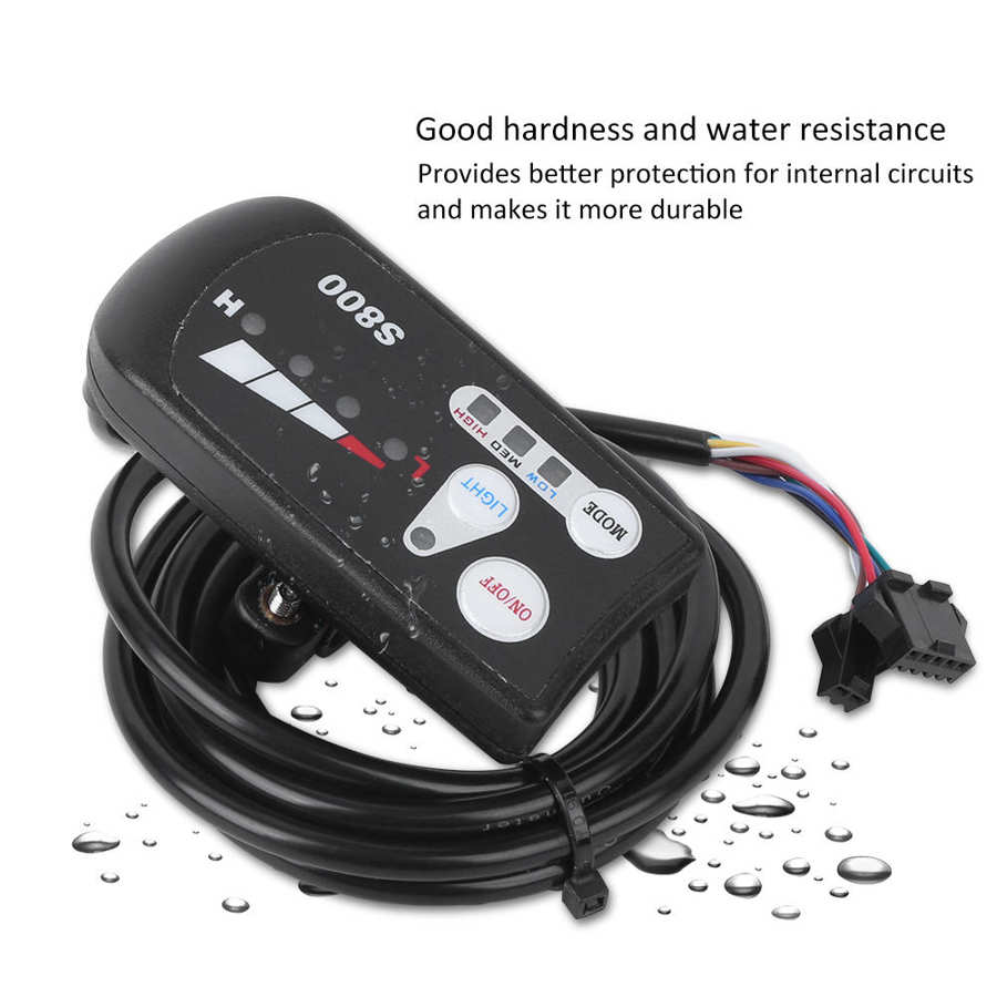 Electric Bicycle Display S800 Button Speed Shifter Control Panel Display 36V/48V Connect E-bike Headlight and Controller