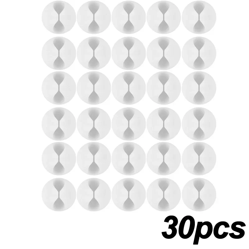 5/50Pcs Mini Cable Winder Organizer USB Charging Cable Clips Desk Tidy Organiser Wire Cord Holder Protectors In Home Office Car: Silver