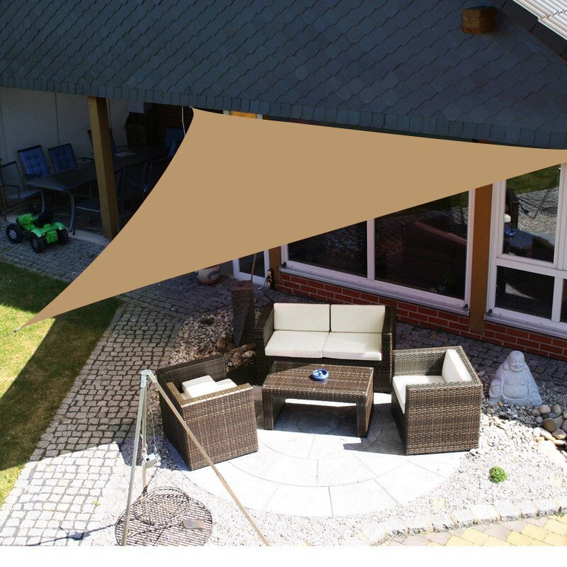 280GSM Waterproof Polyester Shade Sail Rectangle Triangle Awning Outdoor Waterproof Tents Garden Terrace Swimming Shade: Sand 3x3x3m