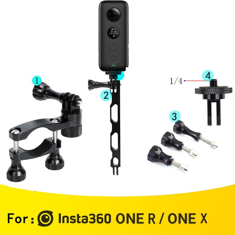 Motorcycle Camera Monopod Holder Handlebar Mount Bracket for GoPro &amp; Insta360 One X2 R bicycle Invisible Selfie Stick Accessory: Option 5