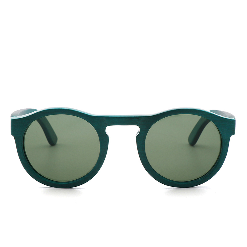 Gafas de sol clásicas Retro para hombre, lentes de madera de bambú Real, hechas a mano, polarizadas, UV , 400: Verde / Verde