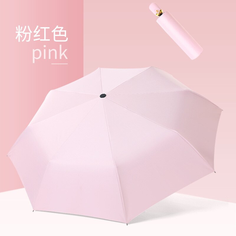 Ins Automatische Paraplu Opvouwbare Parasol Parasol Paraplu Paraplu Regen Vrouwen Strand Paraplu Mode Multi-color: Grapefruit pink