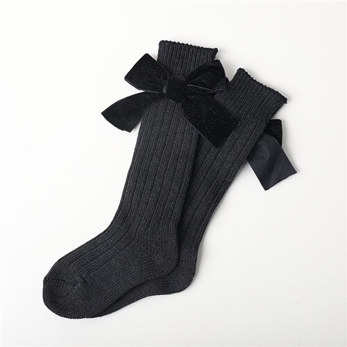 Lawadka Knit Baby Knie Hoge Sokken Winter Warme Sokken Voor Kinderen Mode Boog Baby Meisjes Lange Sokken Baby Goedkope Stuff accessoires: style 4 / S 0to2Years