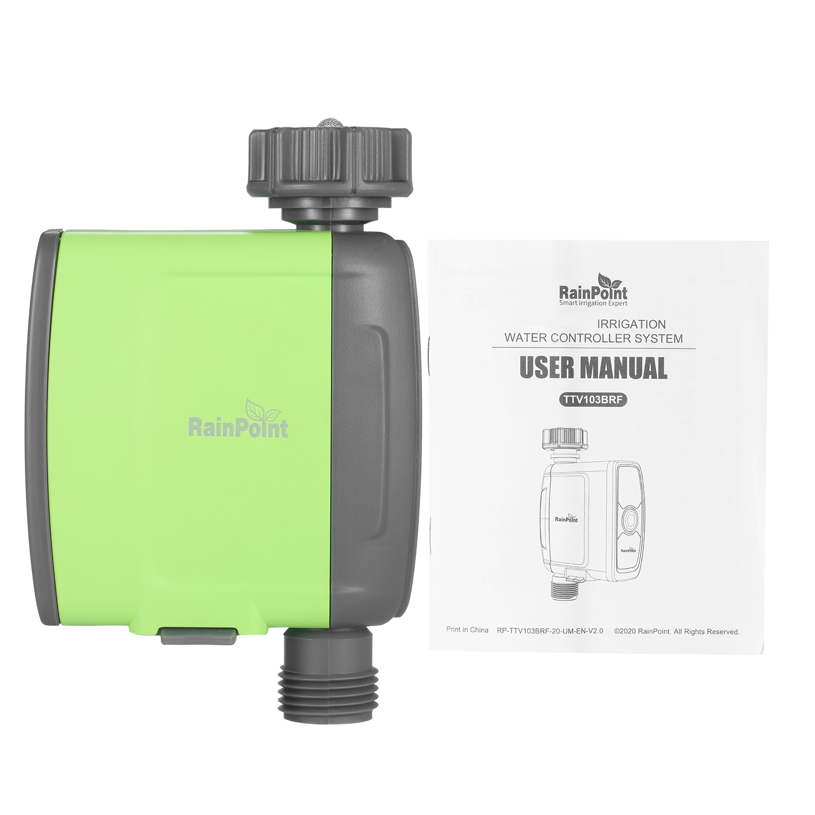 Programmable BT Water Timer Hose Faucet Timer Outdoor Water Flow Meter Automatic Watering Sprinkler System Irrigation Controller: NH Thread