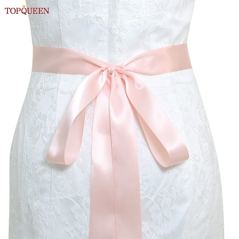 TOPQUEEN S419-G Jahrgang Blumen- Hochzeit Gürtel Smaragd Mutterschaft Schärpe Strass Blume Hüftgürtel Für Braut Kleid Kleid Applikationen: Baby Rosa Schleife