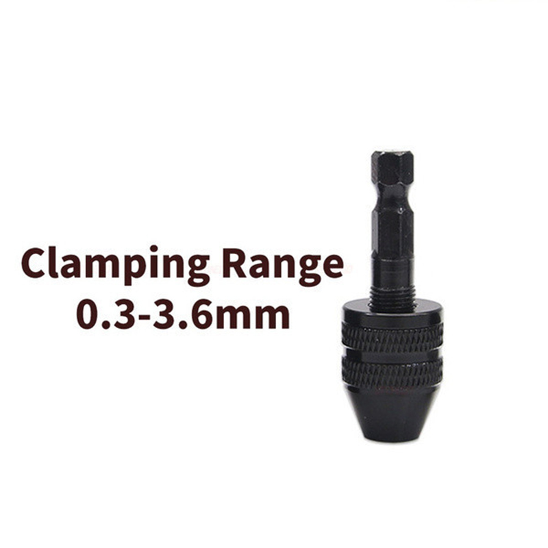 1PC Quick Change Keyless Drill Bit Chuck Hex Shank Adapter Converter Tool Three-Jaw Chuck Electric Grinder Drill Chuck: 0.3-3.6mm