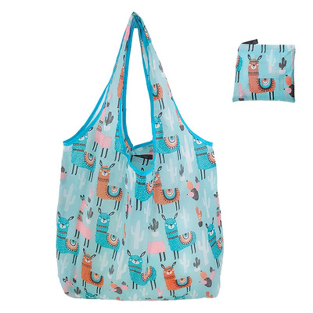 Nouveaux sacs à provisions réutilisables de Polyester sac fourre-tout pliable de grande capacité sac d'épicerie d'épaule Portable avec poignée: 3
