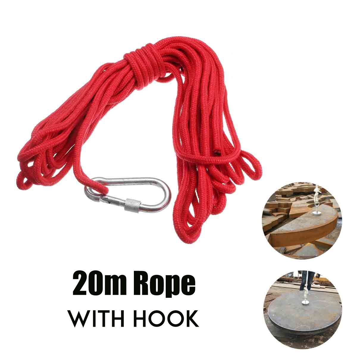 D48mm Strong Powerful Neodymium Magnet Hook Salvage Magnet Sea Fishing Equipments Holder Pulling Mounting Pot with ring: 20m