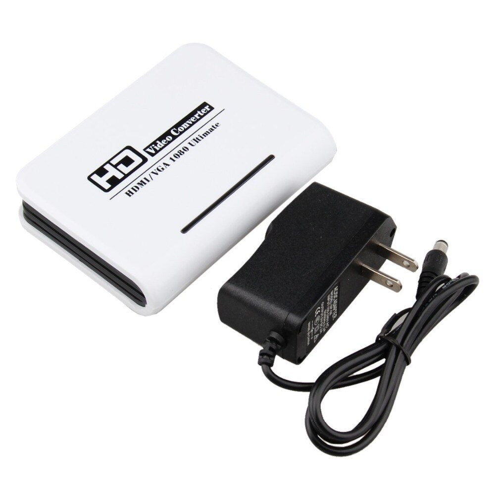 HDMI-compatible To VGA Converter Box Audio Adapter RCA 3.5mm Stereo Audio output Notebook To projector With Power FJ-HV002