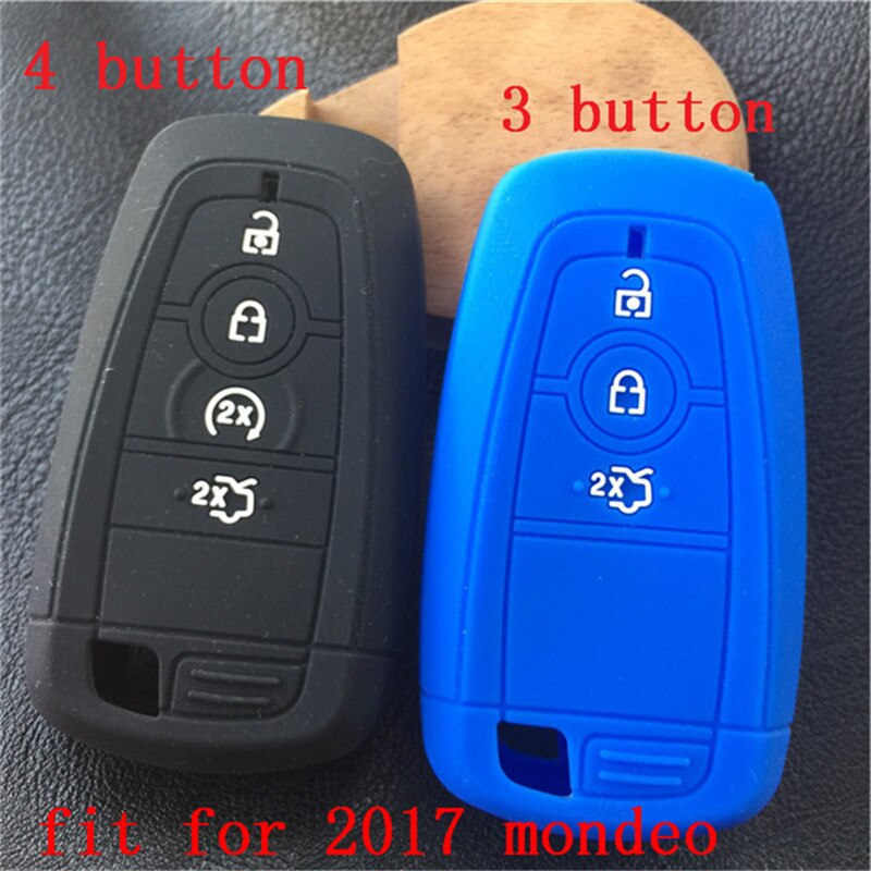 Silikonikuminen auton avainkotelo ford mondeo mkc mkx mkz lincoln continental focus edge kuga eco sport 3 4 nappiavain