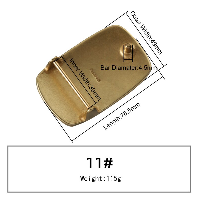 WUTA Solid Brass Belt Buckle Pure Copper Women Men&#39;s Pin Buckle Manual DIY Leather Craft Hardware-Various Size: 011