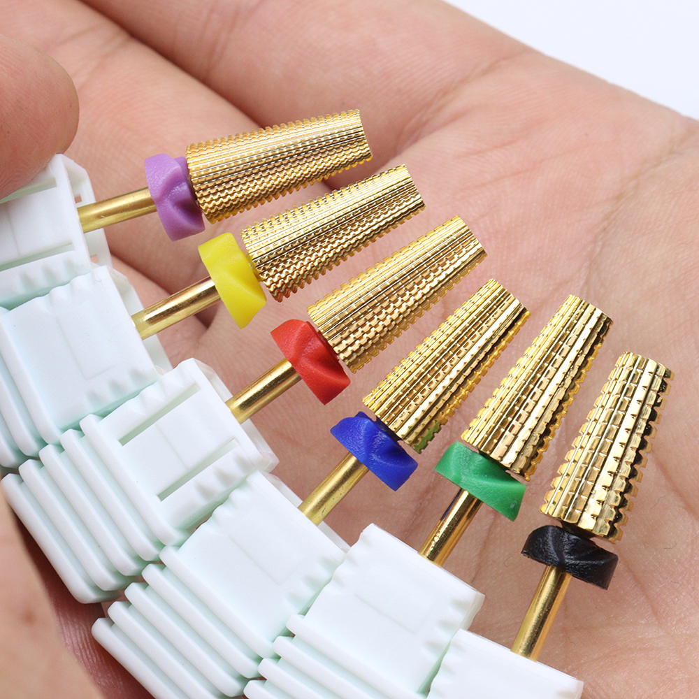 Punte da trapano per fresatura per chiodi in acciaio al tungsteno dorato 5 in 1 a doppia mano, carburo multifunzionale con elevata durezza per un lungo termine