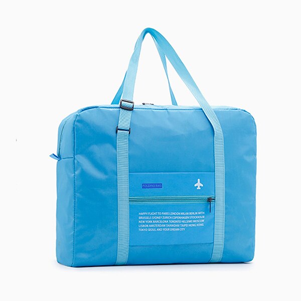 Travel Bags WaterProof Travel Folding Bag Large Capacity Bag Luggage Women Nylon Folding Bag Travel Handbags: blue