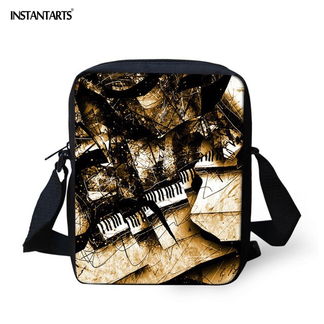 INSTANTARTS najnowsza muzyka kolorowa klawiatura pianina drukuj Mini Messenger torby studenci moda szkoła Bookbags Casual Crossbody Bag: HMC1357E