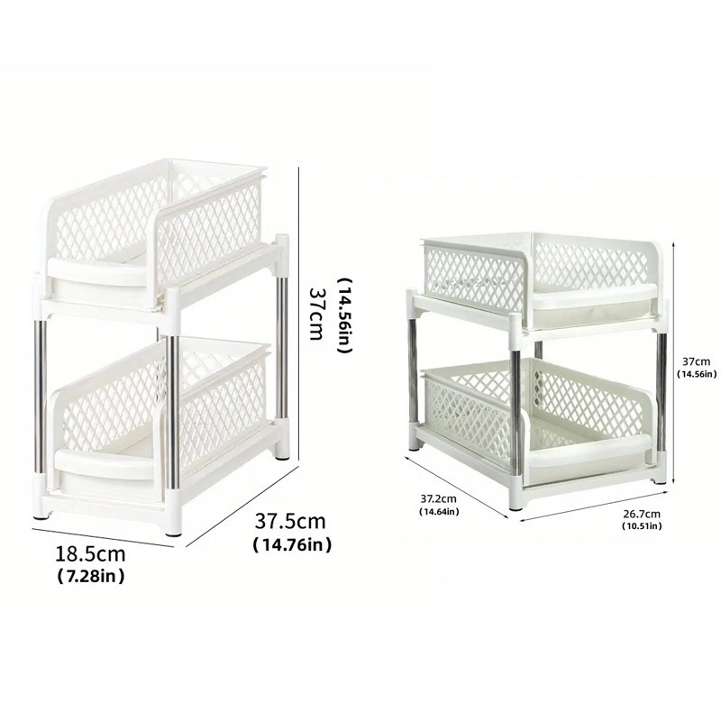 Double Storage Rack Desktop Kitchen Organizer Bathroom Supply Bathroom Shelf Seasoning Racks Convenient Kitchen