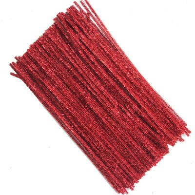 100 stuks kinderknutsels pluche stokjes handgemaakte kunst diy materialen shilly stick speelgoed educatief diy speelgoed voor kinderen: Rood