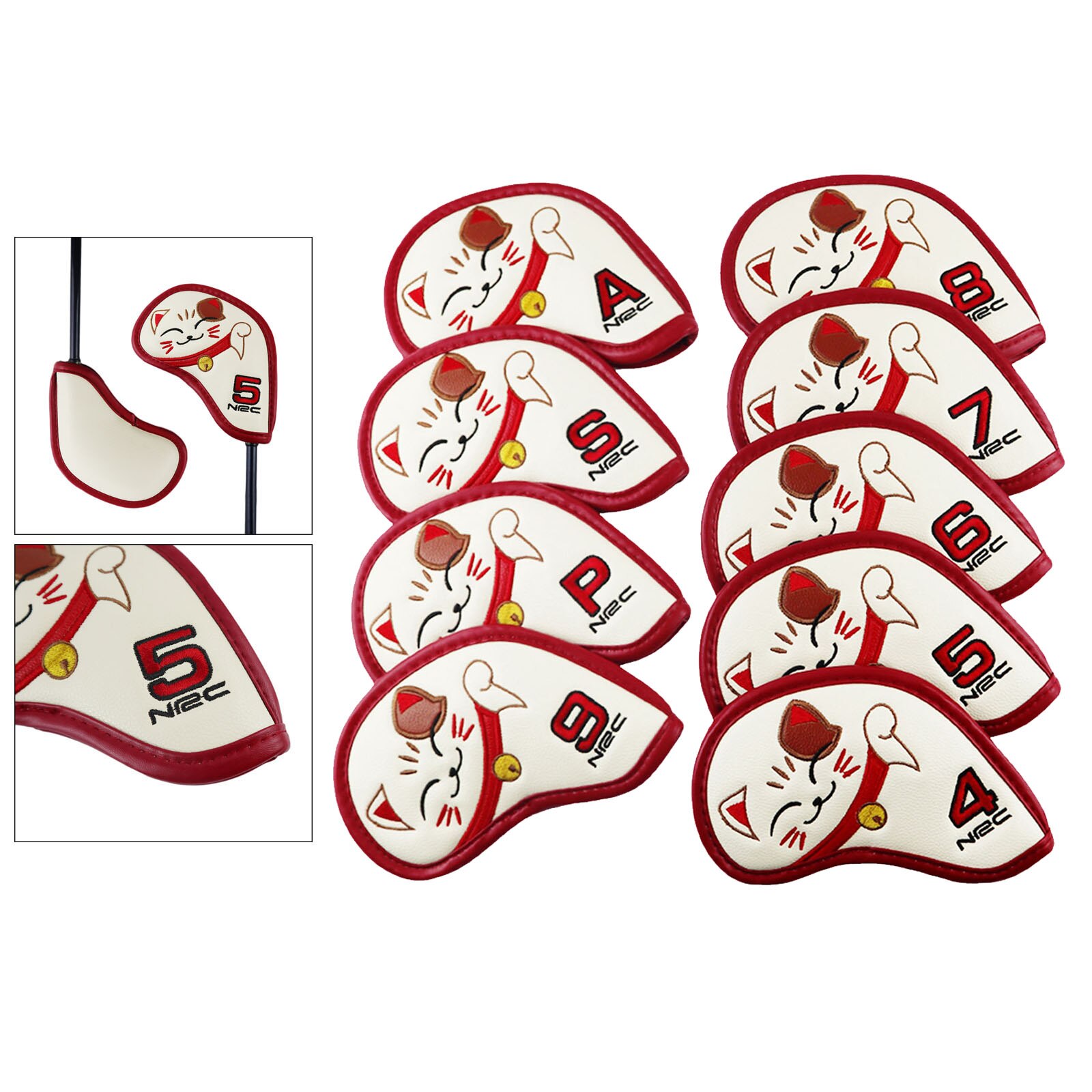 Pack of 9 Irons Head Covers Set Headcovers Set Iron Covers Headcover, Fit Most Irons