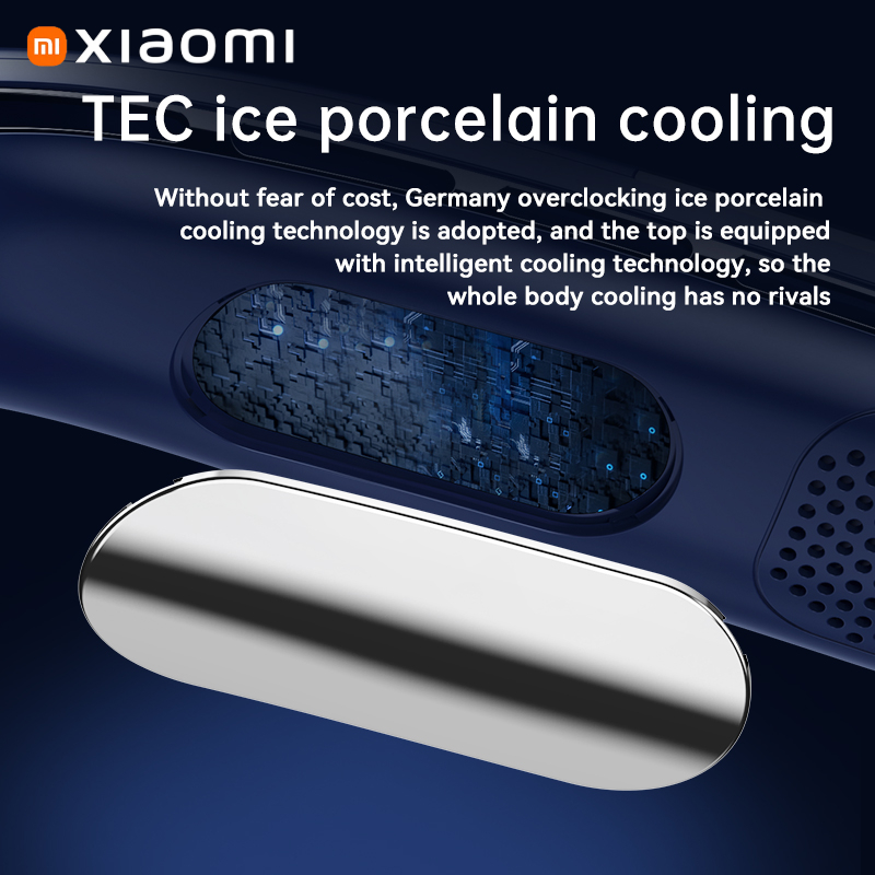 Xiaomi 8000 mAh USB Hängenden Hals Fan Tragbare Blattloser Mini Wiederaufladbare Stumm LED Digital Display Elektrische Fans Luftkühler heißer
