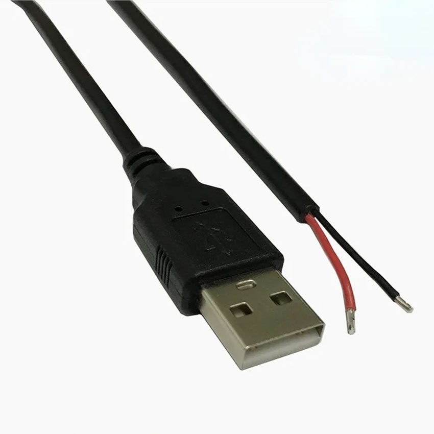 5V USB 2.0 2 Pin 2 Wire diy usb Male Jack Connector Cable Power Charge Extension Cable Cord 0.3m/1m/2m Connector Adapter