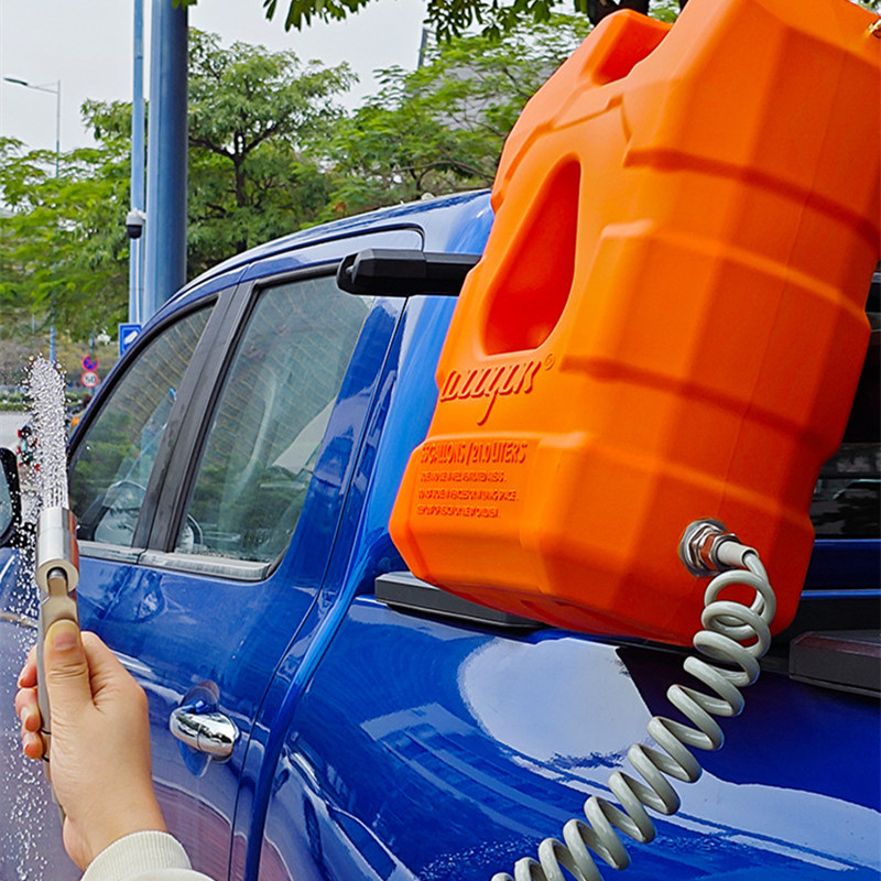 Kit de ducha montado en vehículo para tanques de combustible de 21L, accesorios de ducha portátiles de acero inoxidable para tanque de agua, remolque de camión de Camping