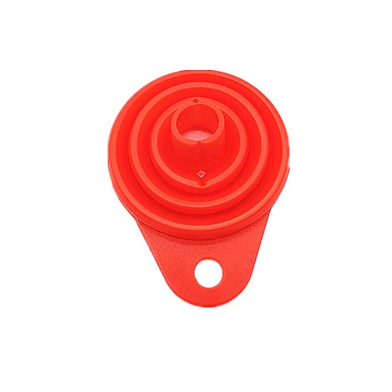 2Pcs Siliconen Vouwen Telescopische Lange Nek Trechter Creatieve Huishoudelijke Vloeibare Doseren Mini Trechter Keuken Gereedschap Opvouwbare: 1pc Red