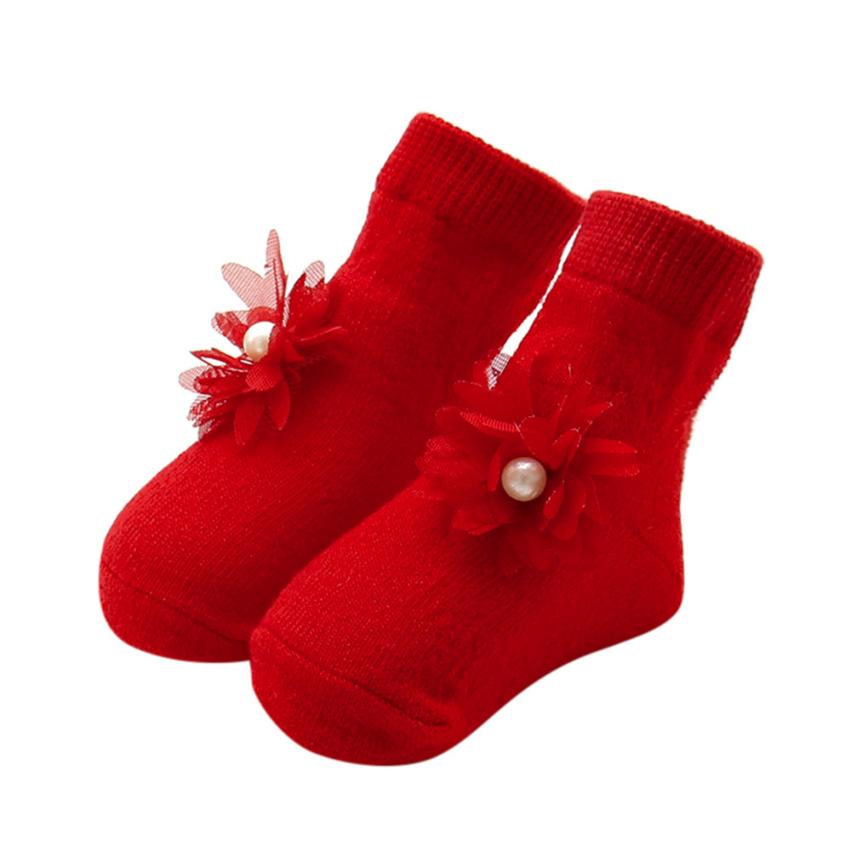Baby Kids Girls Comfortable Floral Cute Cotton Sock Slippers Warm Ankle Socks F804