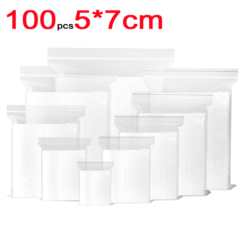 Plastic Grip Self Seal Resealable Storage Bag Home Storage Organization torage Bags Clear PE Food Grade Bags: 02