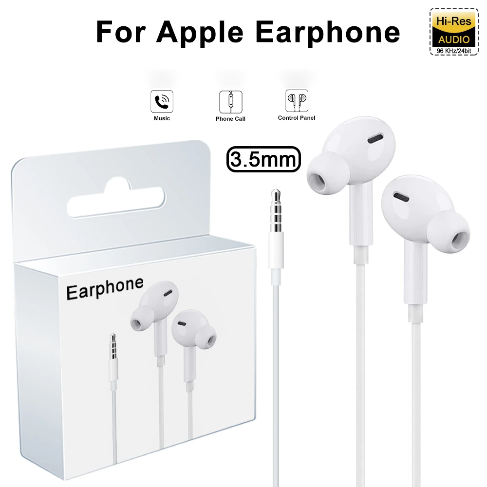 Voor Apple Hoofdtelefoon Voor iPhone 15 14 13 12 11 Pro Max X 8 Plus Koptelefoon Bluetooth Bedrade Oordopjes accessoires: WIT