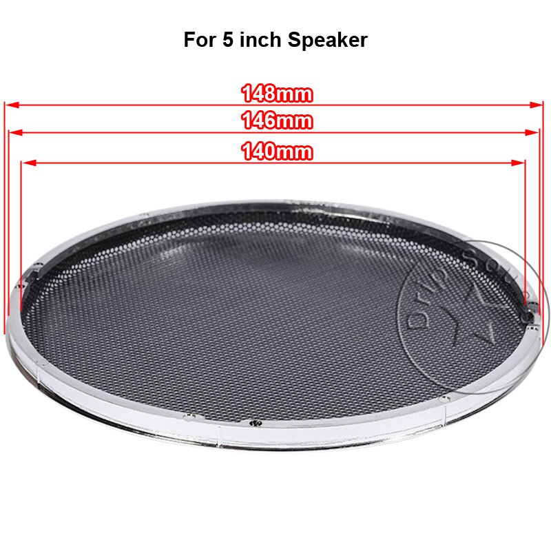 For 1&quot;/2&quot;/3&quot;/4&quot;/5&quot;/6.5&quot;/8&quot; Inch Audio Speaker Conversion Net Cover Decorative Circle Metal Mesh Grille Protection #Black: 2 pieces / For 5 inch Speaker