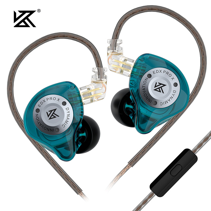 KZ EDX PRO X IEM Earphones Dynamic Drive HiFi Deep Bass Sound Earbud Sport Music Noise Cancelling Headset with Detachable Cable: GRAY