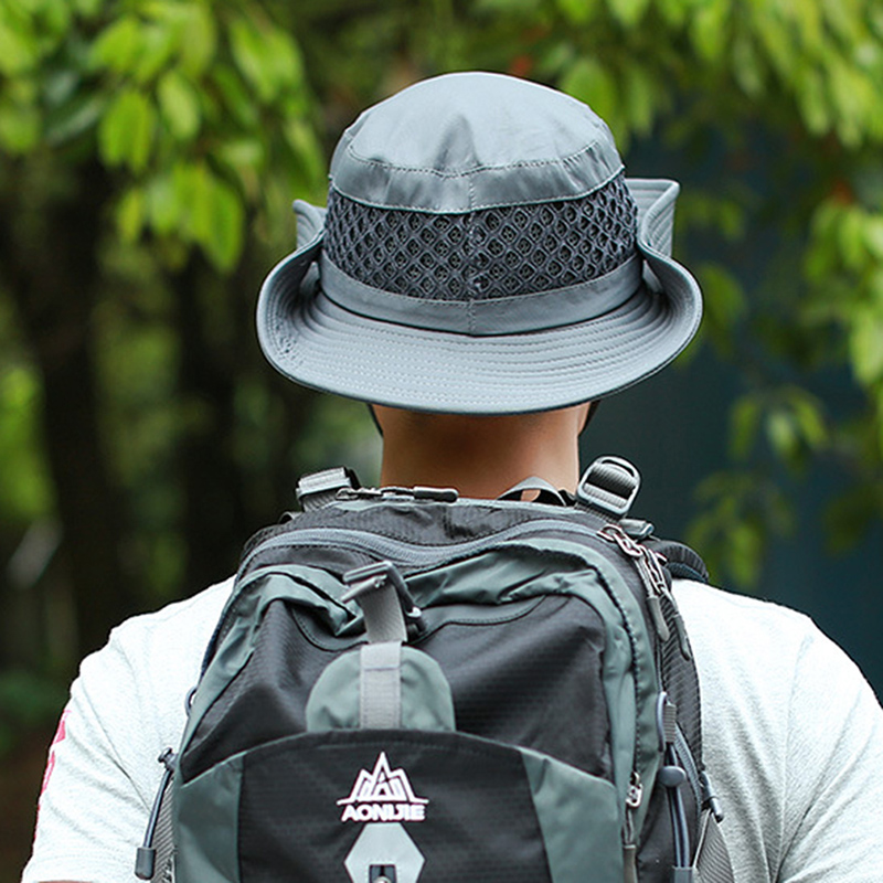 Sun Hat Bucket Summer Sun UV Protection Long Large Wide Brim Mesh Hiking Outdoor Beach Cap Men Women Fishing Hat