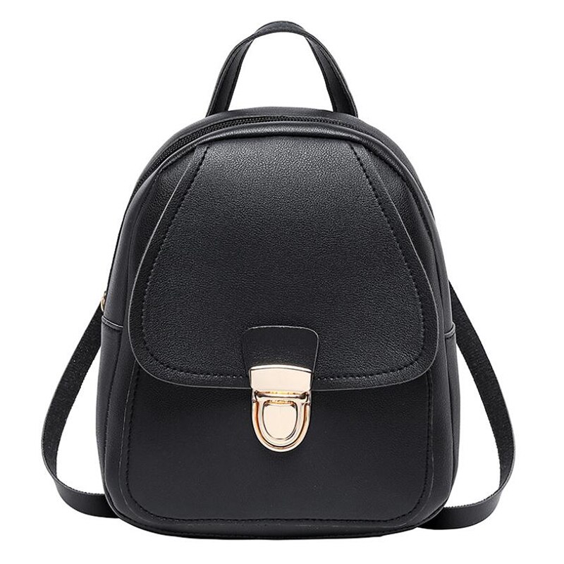 Korean Style Girls' Backpack Multi-Function Small Back Pack Women Shoulder Hand Bags Female Bagpack School Bag Pack: black 1