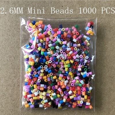 Mixed Mini Perler/Hama/Fuse Beads 2.6mm Pegboards Template Hama Beads Shape Pattern Perler Fuse Beads Pegboards: 2.6mm 1000 Beads