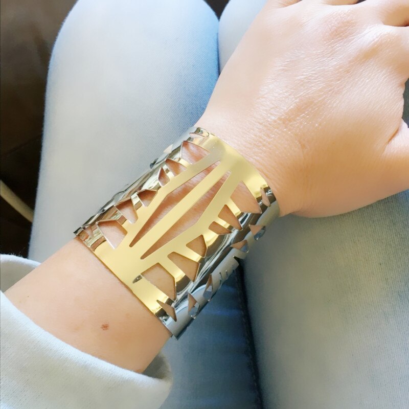 style bracelet hollow out women's bracelets pattern opening wide bracelet accessories accessories