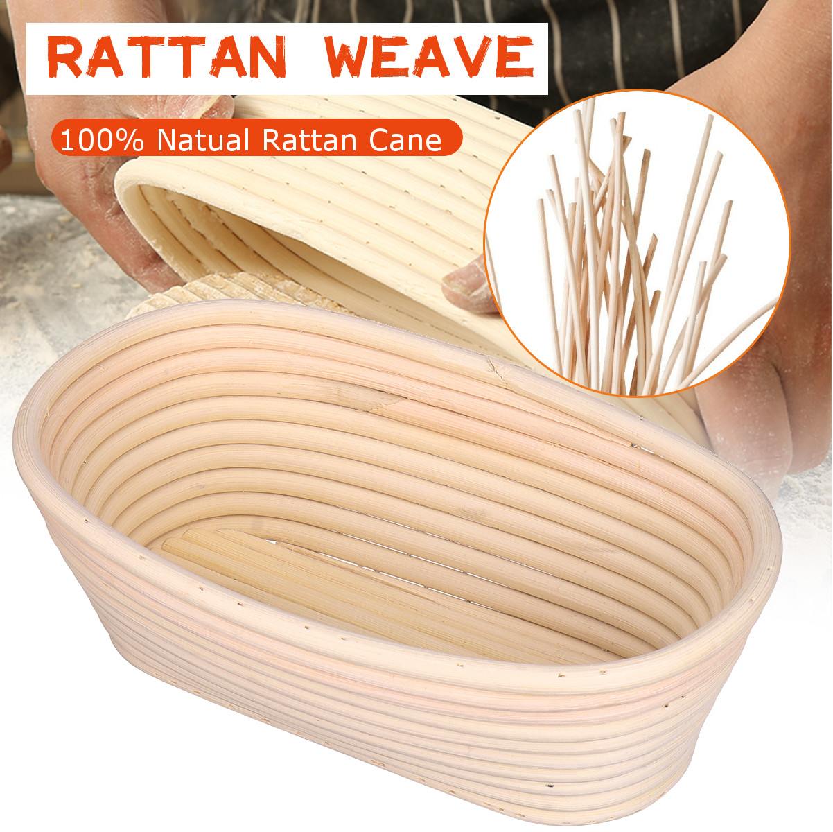 5Pcs/Set Hand-made Oval Rattan Bread Basket Rose Fermentation Basket Baking Tools Kitchen Food Storage Rack