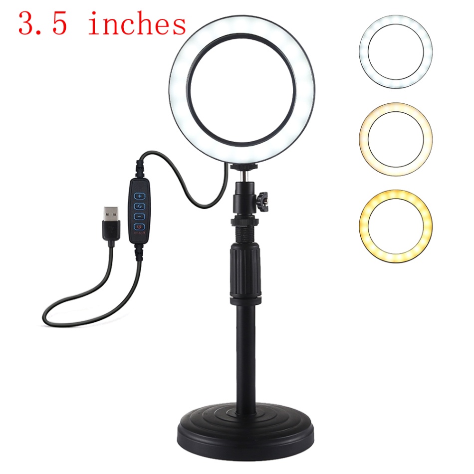 Andoer LED Selfie Ring Light 3200-6500k Studio Photography Photo Fill Ring Light for Makeup Video Live Studio: Pink