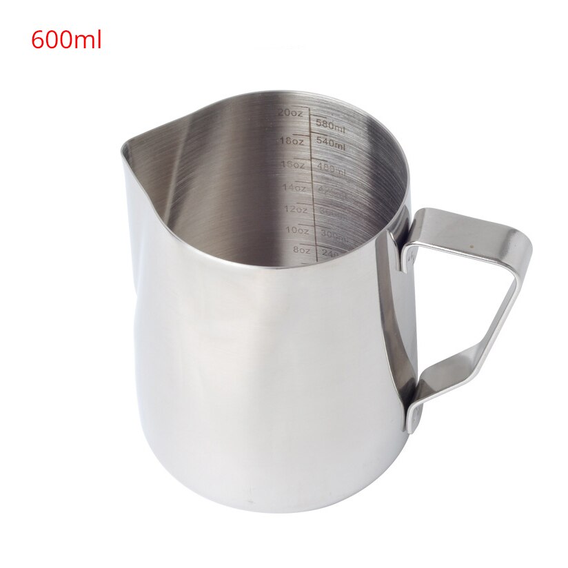 Maidonvaahdotuskannu, sakeuttamisruostumattomasta teräksestä valmistettu kahvin höyrytyskannu, jonka sisällä mitat , 350/600ml: Uusi tyyli  - 600ml