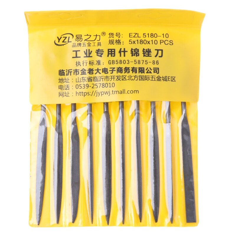 Set van 10 naaldvijlen voor juweliers, houtsnijwerk, metaal, glas en steen, 3 maten