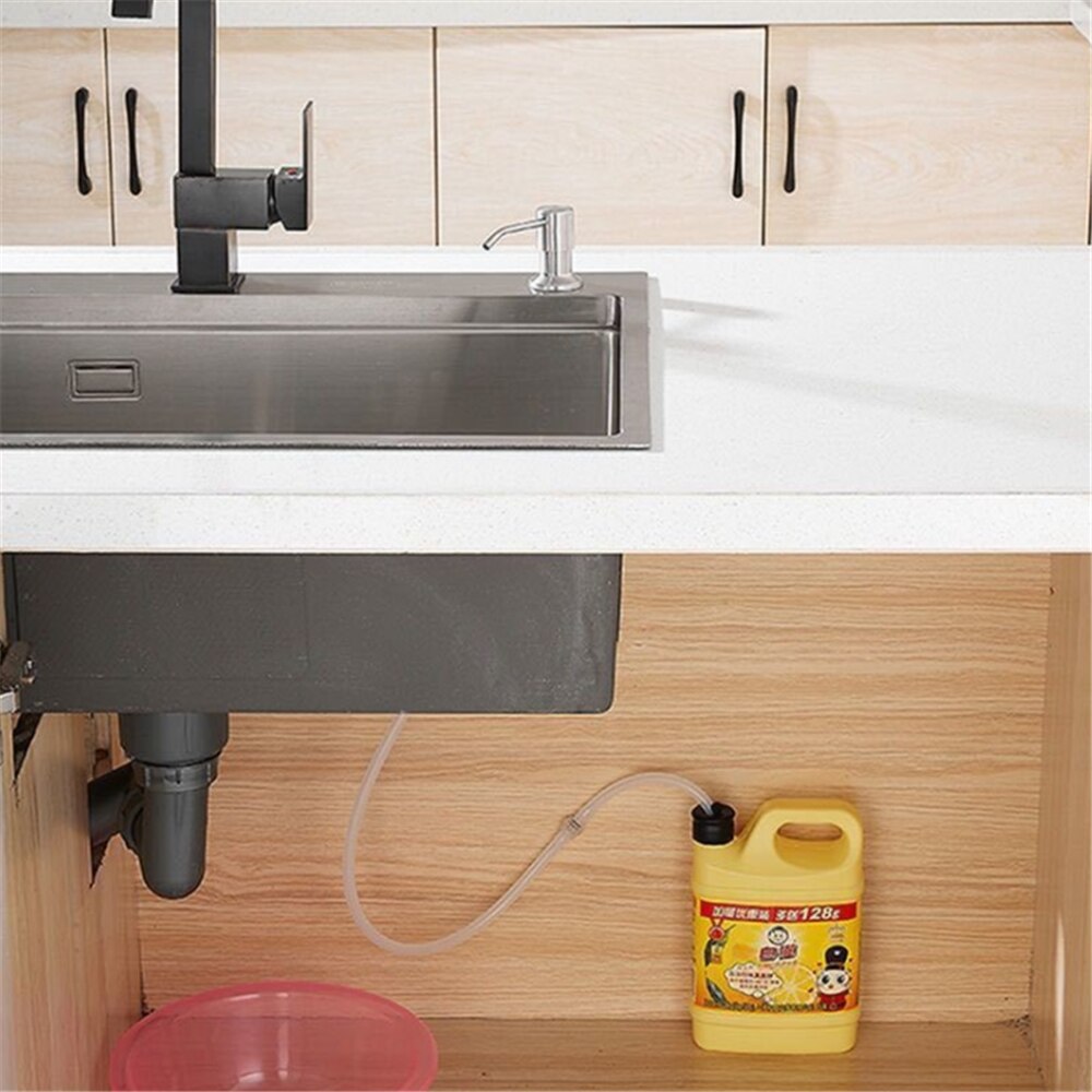 Bathroom Liquid Soap Dispenser Set Detergent Dispensers Kitchen Sink Soap Ddispenser Press Dispenser Head with Silicone Tube