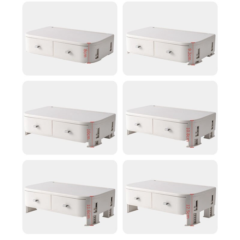 Adjustable Height Computer Monitor Riser Computer Stand with Storage Drawer, Tablet Computer Stand Desktop