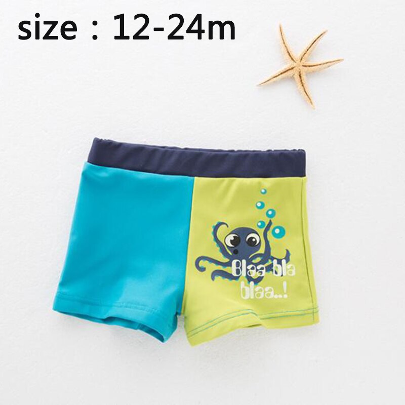 Boys beach shorts cartoon octopus printing swimwear children bathing suit toddler baby beach clothes 1-5Yrs: 12m to 2t