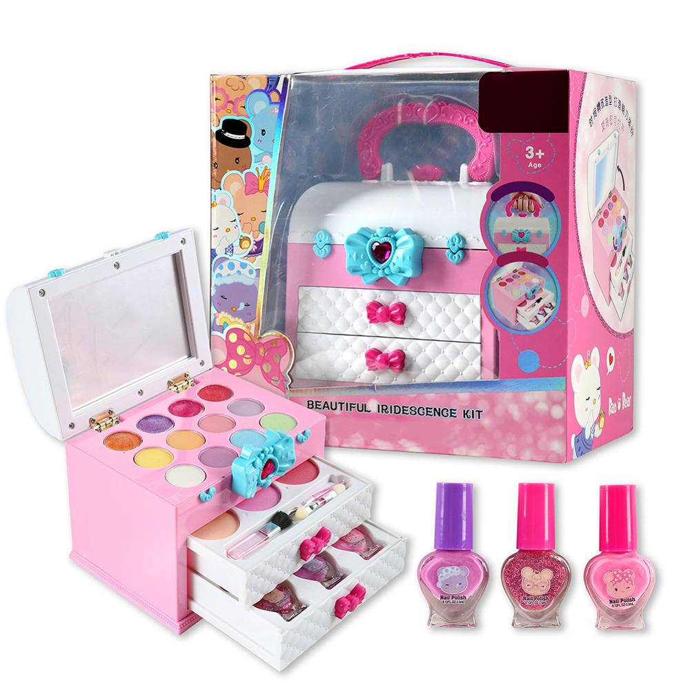 Ensemble de jouets de maquillage pour enfants | Maquillage de princesse rose, beauté, sécurité, Kit de jouets Non toxiques, pour filles, vêtements cosmétiques,