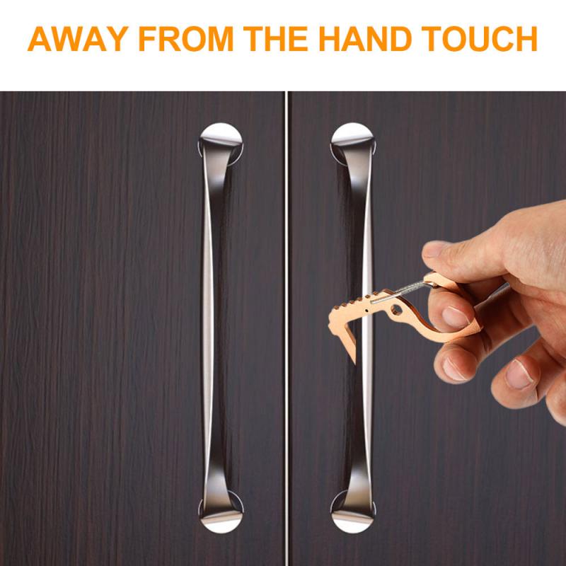 No Touch Key Door Opener Keys Chave Portable Hygiene Hand No Touch Key Handle Key Anti-contact ZERO-TOUCH Key Buckle Isolation