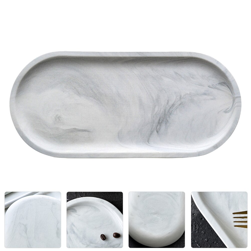 1pc Food Snack Tray Ceramic Food Tray Simple Food Serving Plate Storage Plate