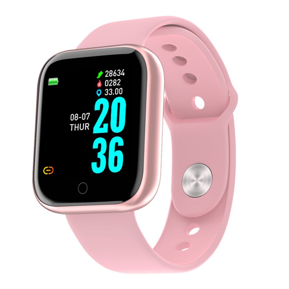 Smart watch  y68 vattentät tracker fitness armband för ios för android användbar sport träning fitness smart armband: Rosa och guld