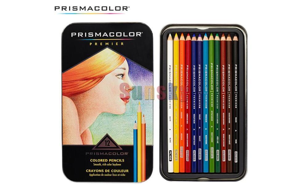 Prismacolor Premier Oily Colored Pencils 24/48/72/132/150 color Tin Box Set Soft Core Portrait Skin color: 12 color