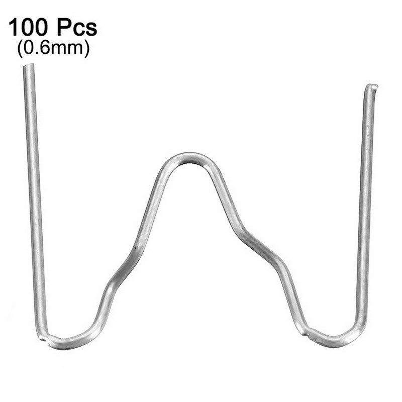 100/500Pcs Nietmachine Plastic Reparatie Standaard Pre Cut Wave Nietjes Bumper Carrosserie Reparaties 0.8Mm Wave Nietjes rvs: C 0.6mm 100pcs