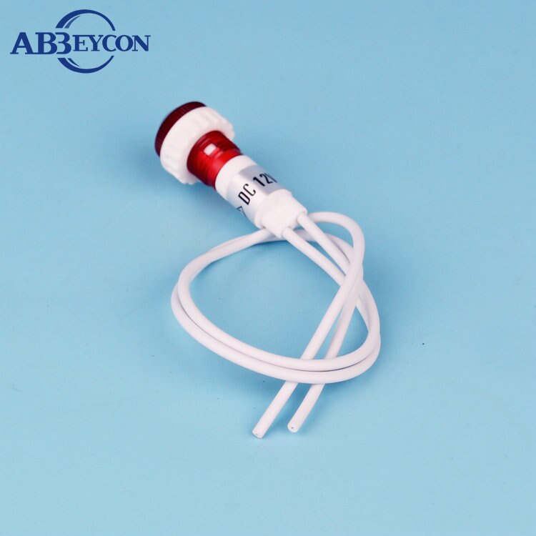 Lámpara piloto de 220v, neón, 10mm, plástico, 220V, luz roja de piloto de coche con conector, luz indicadora