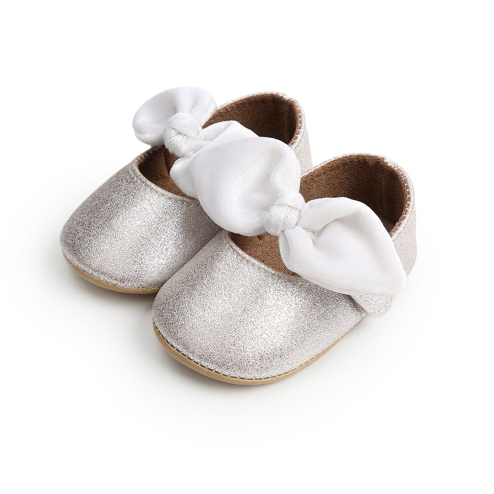 Pudcoco baby pige sko hvid blonder barnedåb pre-walker sko 0-18 måneder størrelse 1.2.3.4.5: Hvid / 1