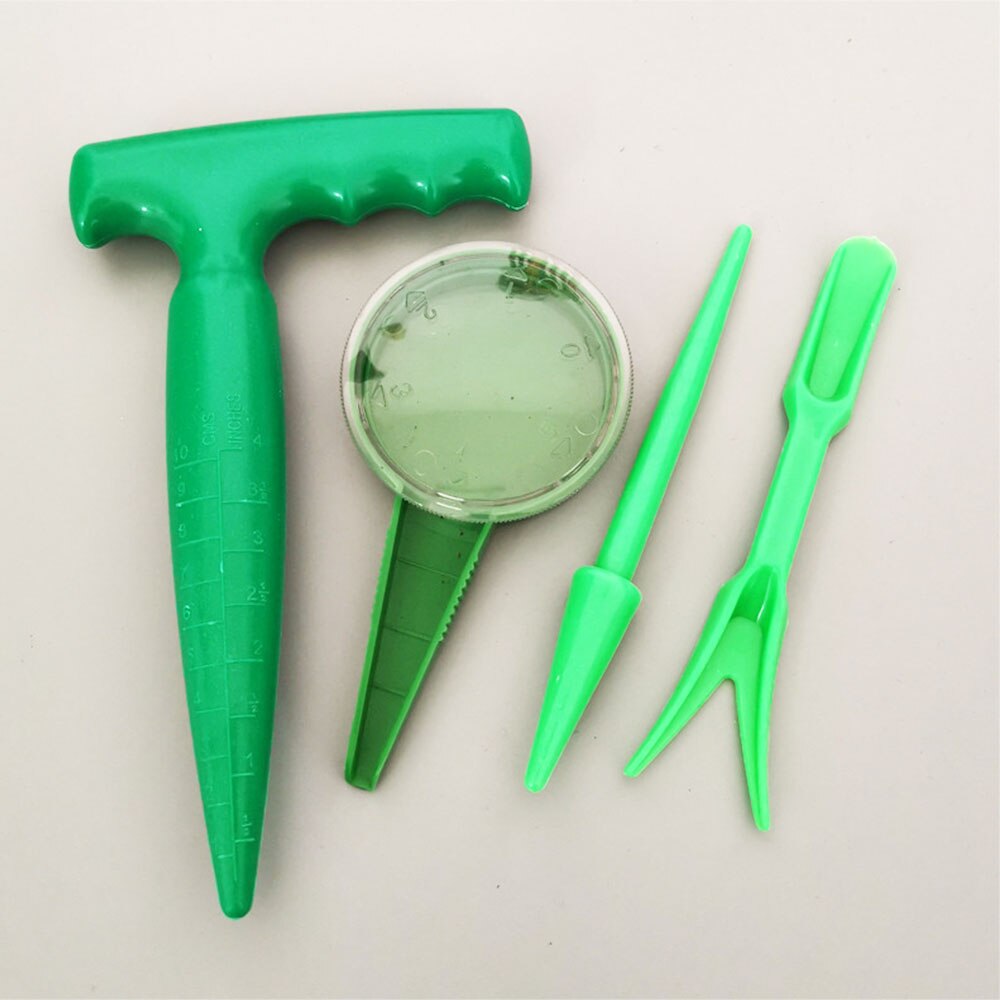 Garden Plant Seed Dispenser Sower 4pcs Depth Ruler Agriculture Transplanting Seedlings Garden Potted Plants Planting Tools